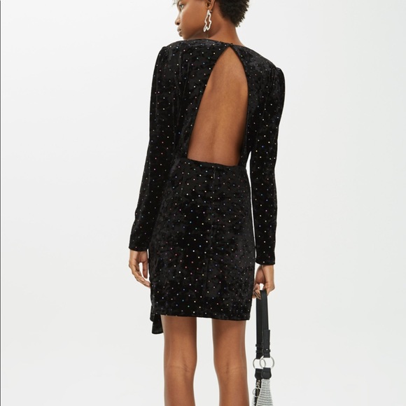 Topshop Black Velvet Dress - Picture 2 of 8